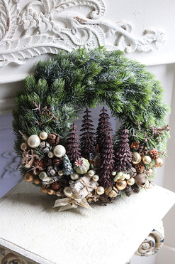 Brokatowy Las, wianek świąteczny, śr.35cm