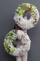 Caryca Katarzyna Green&White 2, bardzo duży wianek sufitowy