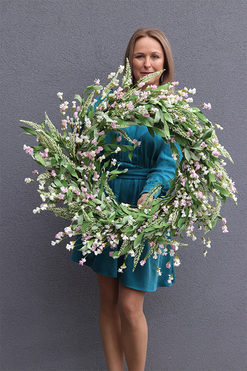 Calina, wiosenny wianek na drzwi, śr.80cm