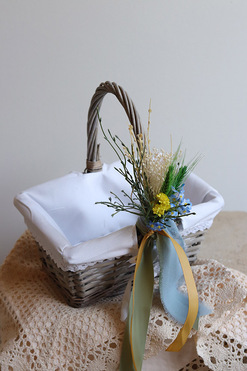 OD RĘKI Pod Sikorką, dekorowany koszyczek wielkanocny, wys.21cm 