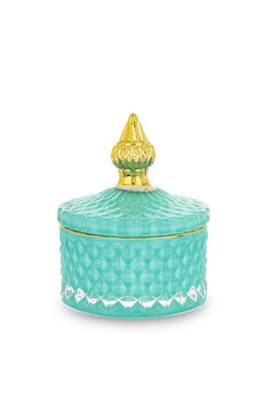 Palermo C, dekoracyjny pojemnik / amfora, turkus, wym.11x8.5x8.5cm