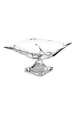 Piazza Crystal, szklana patera na nodze, wym.15x39x28cm