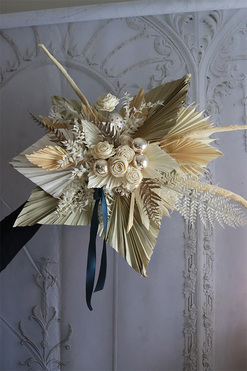 Deluxe Silver Boho, dekoracja świąteczna z suszu na florecie, rozp.75cm 