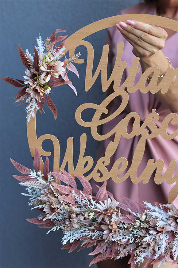 Boho Love 3, krąg ślubny wianek, Witamy Gości Weselnych