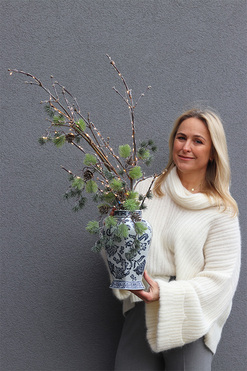 OD RĘKI New World Winter, zimowy bukiet w wazonie, wys.86cm 