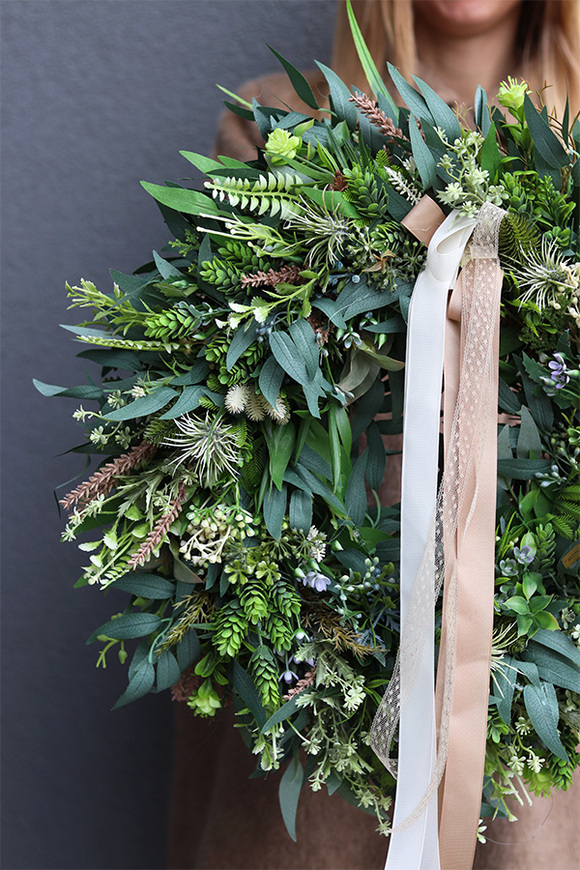 Boho Gretra Big 2, zielony wianek z eukaliptusem