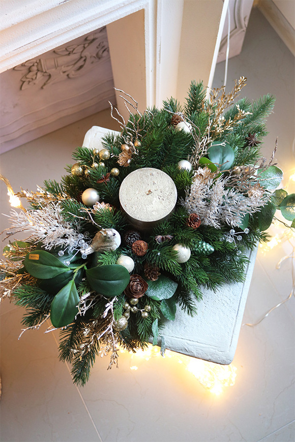 Złoty Czas, bożonarodzeniowy stroik ze świecą