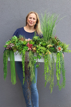 Dalila 2, kompozycja trawy & sukulenty do twojej donicy, wym.68x85x48cm