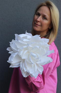 Paper Flower I, ręcznie robiony kwiat papierowy, wym.32x12cm