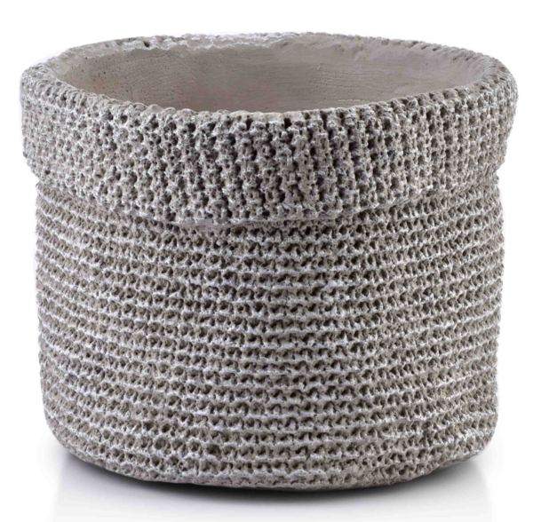 Boho Grey, cementowa donica / osłonka, mała wym.19.5x16.5cm