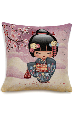 Sakura Hana, poszewka gobelinowa dwustronna, fioletowa, 45x45cm