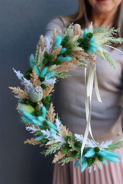 delikatny wianek na obręczy, Subtelle Turkus