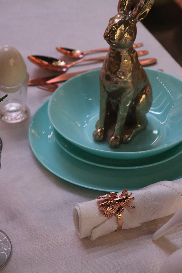 OD RĘKI Divali, ceramiczny talerz obiadowy, turkusowy, śr.25cm 