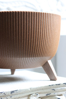 Roma Eco Jumper, osłonka doniczka na nóżkach, brązowa