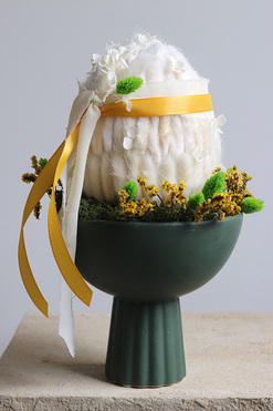 OD RĘKI Jajo w Zieleni, stroik wielkanocny z jajkiem, wym.32cm