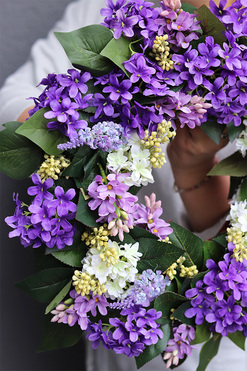 Lilak Violet, fioletowy wianek z bzem, śr.45cm