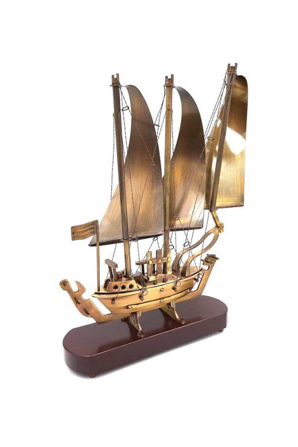 Brass Marine, mosiężny model okrętu B, wys.38cm