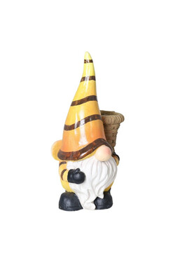 Garden Gnome, krasnal ogrodowy z doniczką, żółty, wys.45.5cm