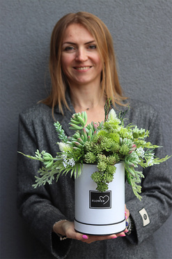 Arizona 2, flowerbox z sukulentami, wys.35cm