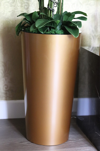 Golderia Copper Matte, elegancki storczyk podłogowy w miedzianej donicy, wys.130cm