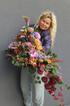 Nedua Premium, długa wiązanka nagrobna, dł.133cm