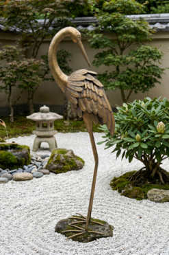 Żuraw B figurka ogrodowa metalowa, wys.96cm