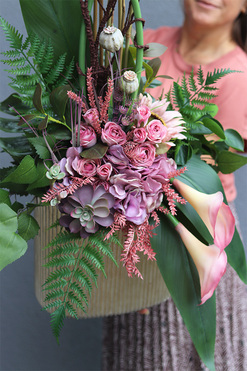 Georgi Santo, elegancki bukiet/dekoracja nagrobna, wym.95cm