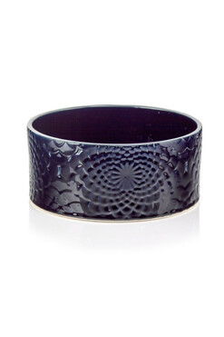 Vintage Orient, osłonka ceramiczna doniczka misa, granatowa, wym.12x28cm