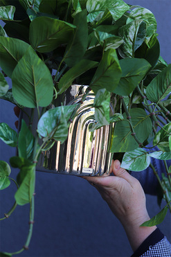  Hoja Golden Moment, sztuczna roślina w złotej donicy, wys.35/60cm