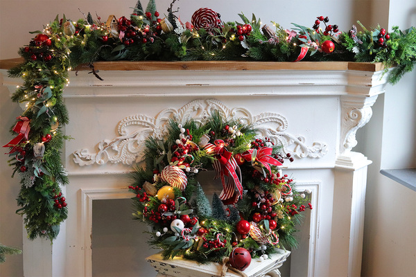 Mikołajowy Las Lollypop, girlanda świąteczna,