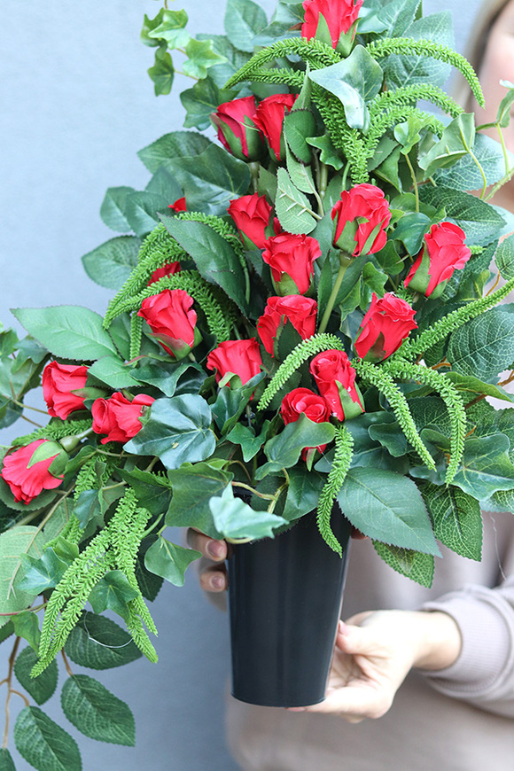 Czerwone Serce Volcan, komplet dekoracji nagrobnych