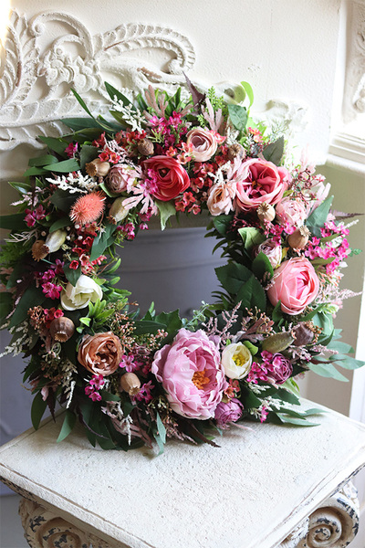 Bretania, komplet dekoracji 2szt, kompozycja & wianek