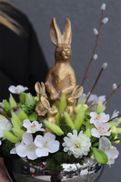 Gold Bunny Piano, stroik wielkanocny z zajączkiem