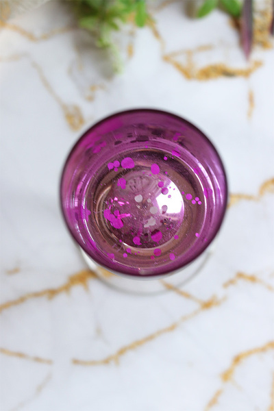 Fuschia Elegance szklany świecznik