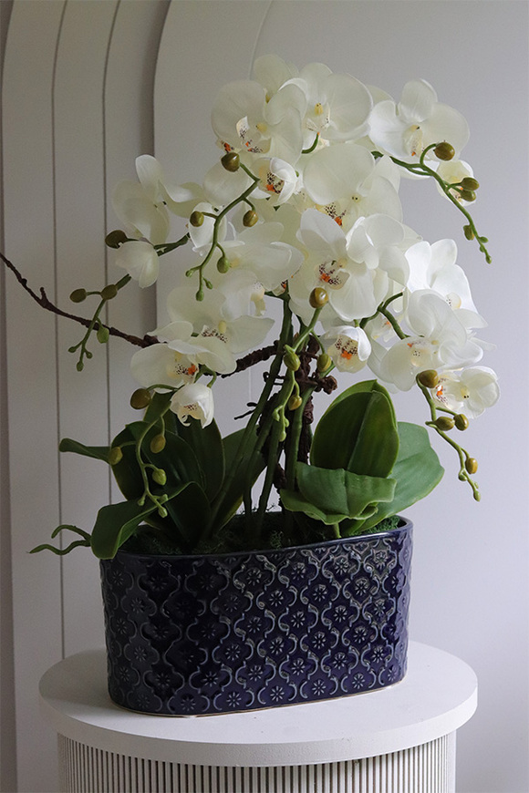 Dark Blue Orient 3, wysokiej jakości sztuczny storczyk