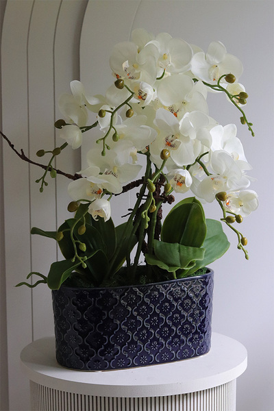 Dark Blue Orient 3, wysokiej jakości sztuczny storczyk