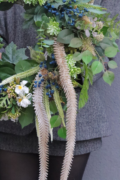 Leśne Lato, wianek dekoracyjny z jagodami