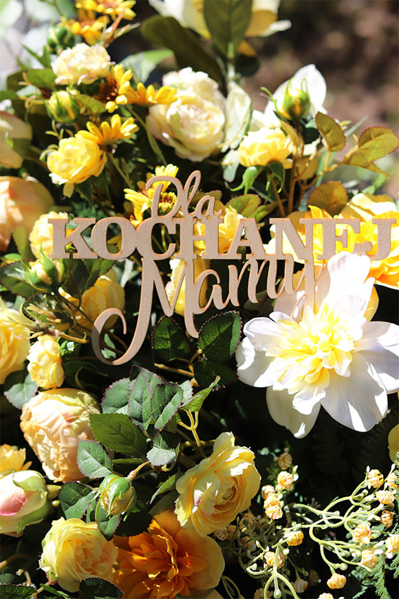 Złote Serce, wiązanka nagrobna serce z dedykacją