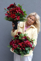 Bordo Katerra Extra, zestaw dekoracji nagrobnych, kompozycja & bukiet