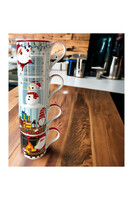 Wesołe Mikołajki, komplet 4 kubków świątecznych