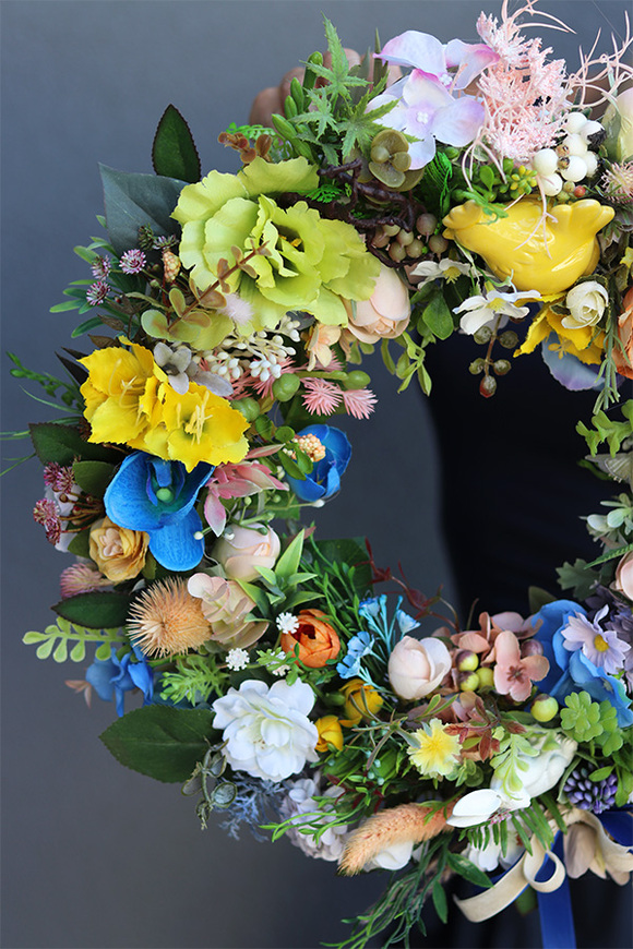 Summer Birds, wianek dekoracyjny z ptaszkiem