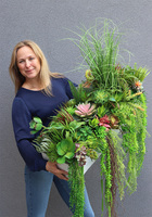 Dalila 2, kompozycja trawy & sukulenty do twojej donicy, wym.68x85x48cm