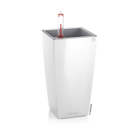 Cubi Mini, elegancka donica z nawadnianiem, biała, wys.18.5cm