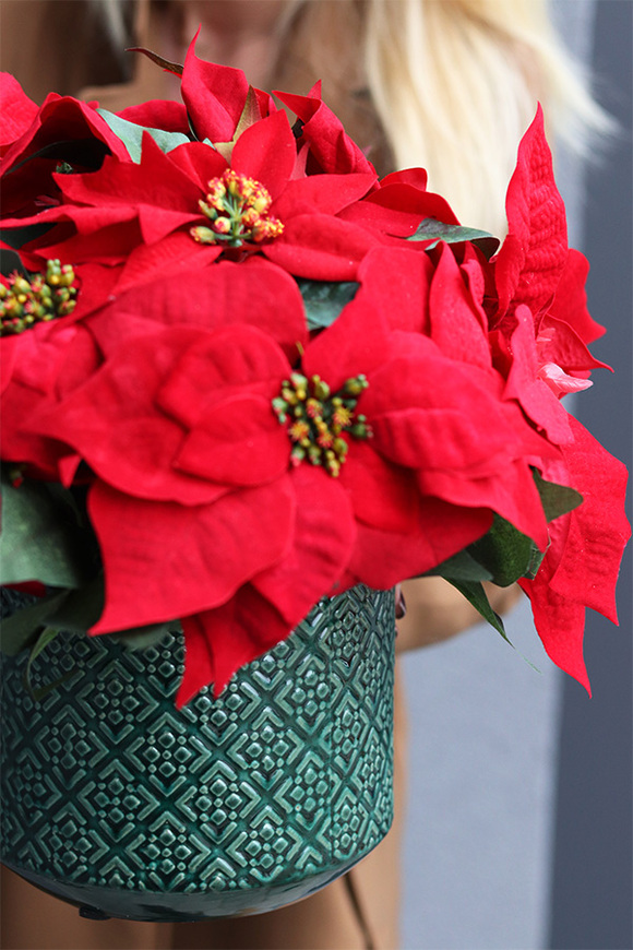 Gwiazda Betlejemska Turkus, wysokiej jakości sztuczna roślina