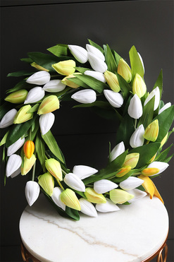 bardzo elegancki wianek z tulipanów, Witaj Wiosno Nova, śr.47cm  