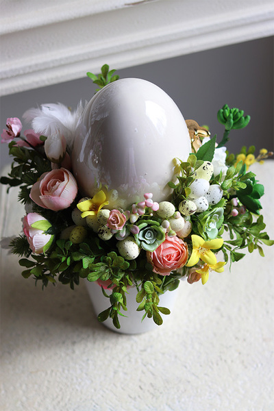 Pastellove Jajo, wielkanocny stroik w naczyniu