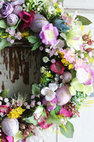 kolorowy wielkanocny wianek, Pastellis, śr.36cm 