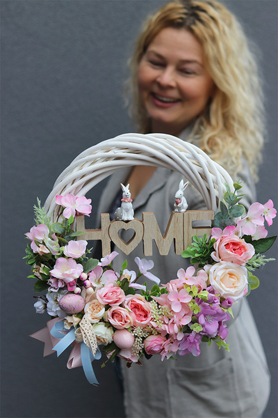 Home Easter, wielkanocny wianek na drzwi, śr.34cm