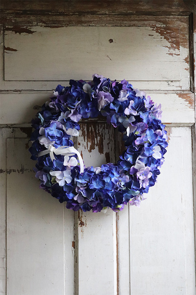 Hiacinte, bogaty wianek na drzwi z fioletowych hiacyntów, śr.38cm 