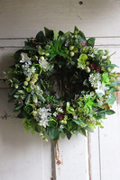 atrakcyjny zielony wianek, Greenist Leaves, śr.38cm 